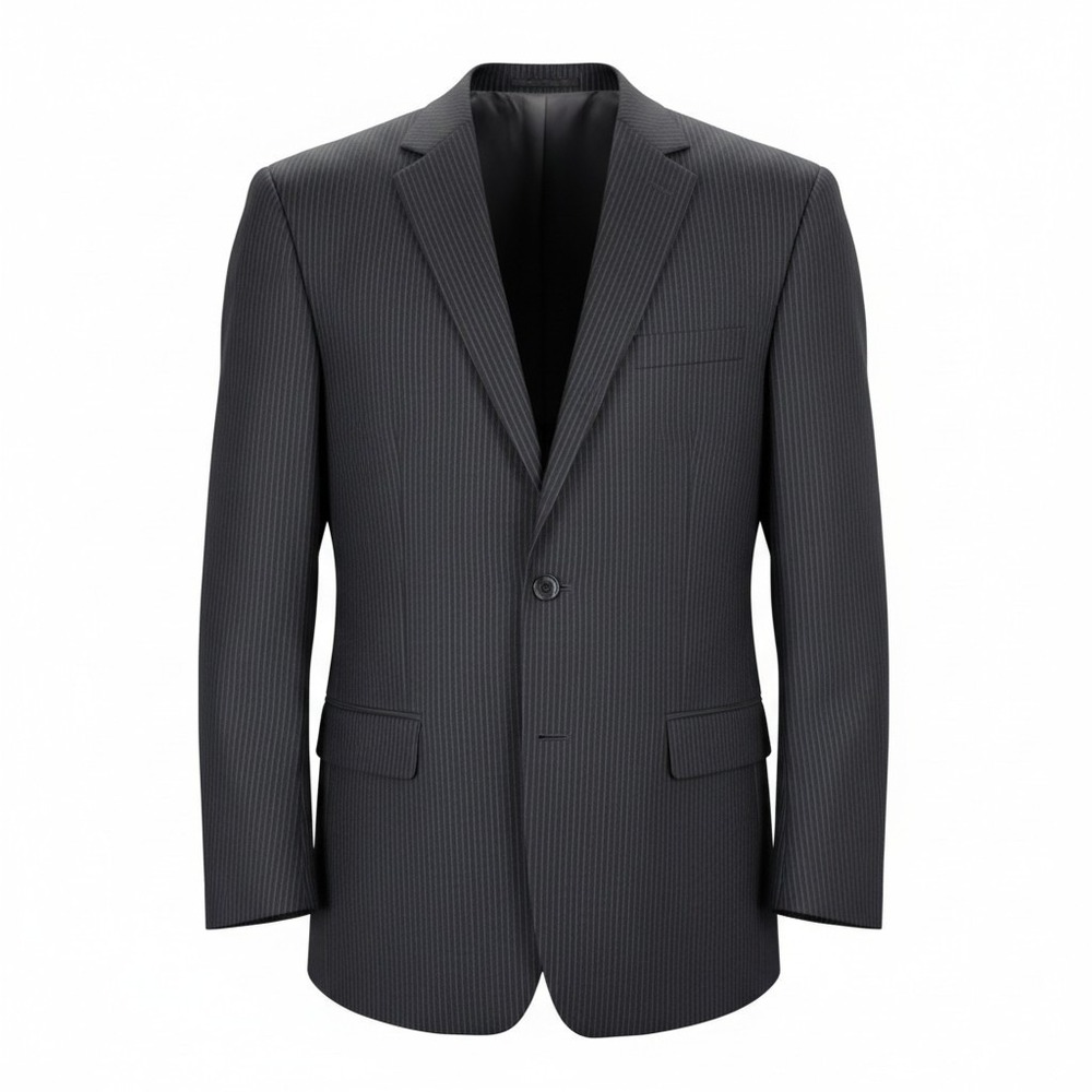 Michael Kors Mens Charcoal Grey Pinstripe 100% Wool Blazer Suit Jacket 46L